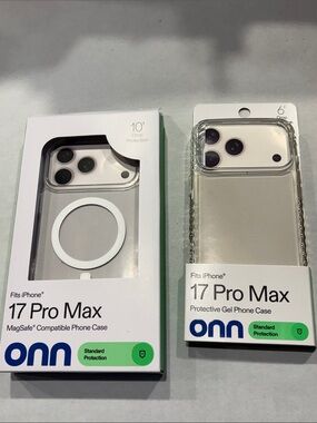 Onn iPhone 17 Pro Max Case  MagSafe & gel case standard protection new lot of 2